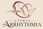 Cyprus Arrhythmia official logo: heart outline with ECG line and Cyprus map
